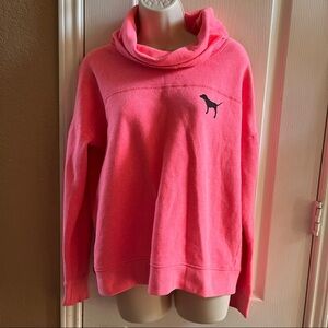 PINK by Victoria’s Secret oversize pullover Foldover neck  small pink